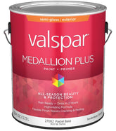 Valspar Medallion Plus 2600 028.0027002.007 Latex Paint, Acrylic Base, Semi-Gloss Sheen, Pastel Base, 1 gal